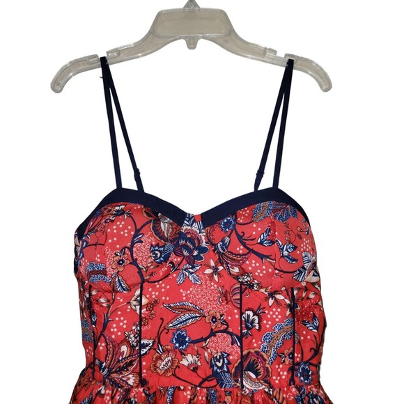BOG Collective Dress Sz S Small Red Floral with Pockets Lightweight Princess Cut - Picture 5 of 10